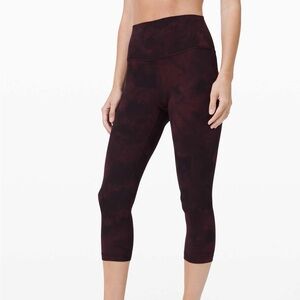 Lululemon Align Crop 21” - Diamond Dye Cassis Black - Size 8